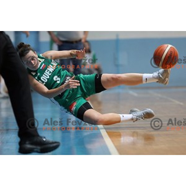 Teja Oblak in action during friendly women\'s basketball match between Slovenia and Poland in Jezica Hall, Ljubljana on May 27, 2017