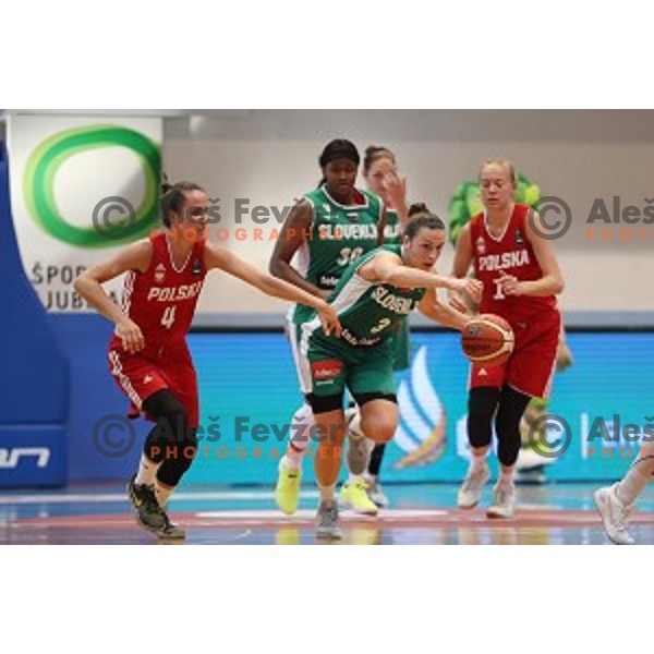 Teja Oblak in action during friendly women\'s basketball match between Slovenia and Poland in Jezica Hall, Ljubljana on May 27, 2017