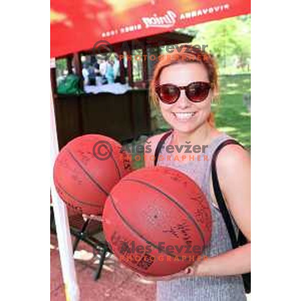 Darja Hocevar Mlinaric at Union Olimpija club day and picnic in Tivoli park, Ljubljana, Slovenia on May 28, 2017