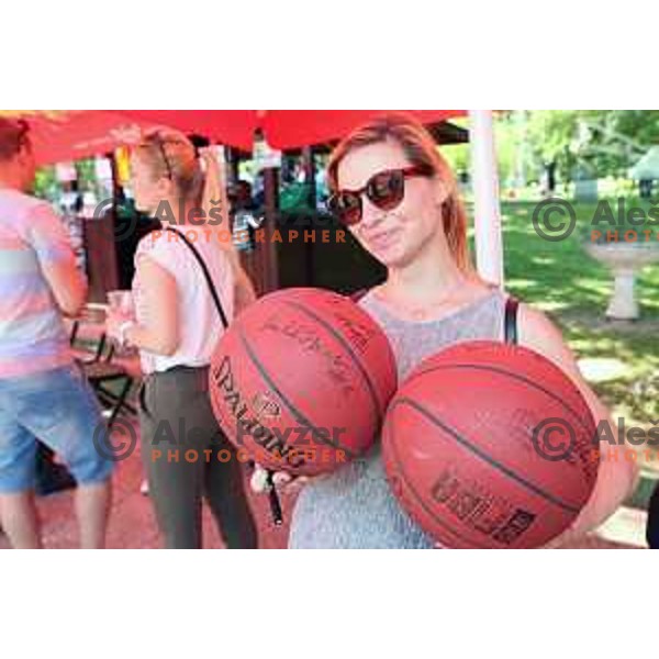 Darja Hocevar Mlinaric at Union Olimpija club day and picnic in Tivoli park, Ljubljana, Slovenia on May 28, 2017
