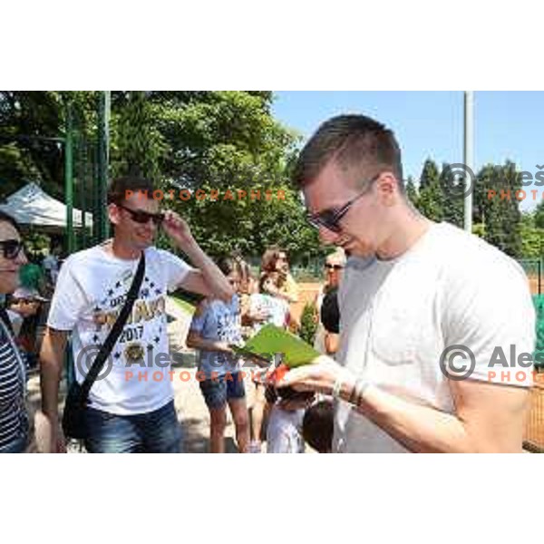 Gregor Hrovat at Union Olimpija club day and picnic in Tivoli park, Ljubljana, Slovenia on May 28, 2017