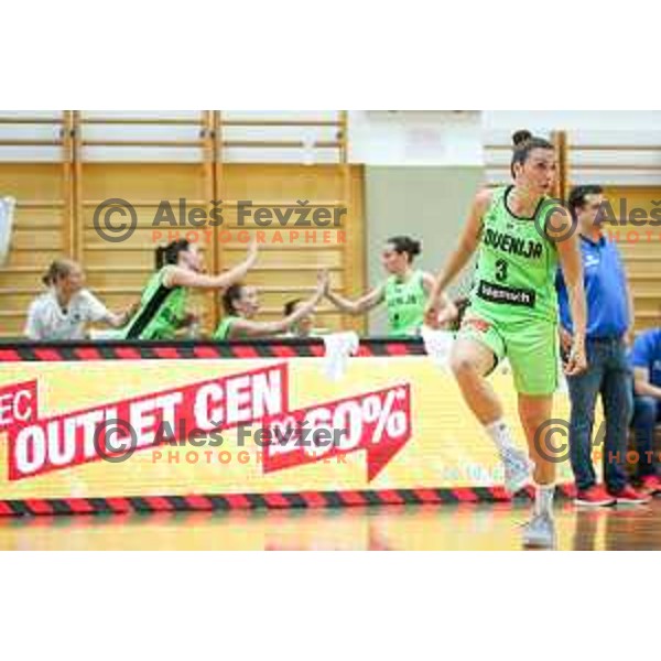 of team Slovenia in action during friendly basketball match between Slovenia - Croatia, played in Celje, Slovenia on June 1st, 2017