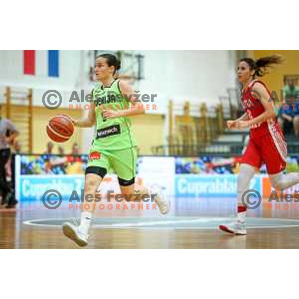 Nika Baric of team Slovenia in action during friendly basketball match between Slovenia - Croatia, played in Celje, Slovenia on June 1st, 2017