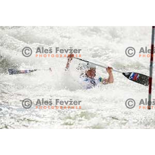 Luka Bozic and Saso Taljat in action during European Senior Canoe Double Championships, Tacen, Slovenia on June 03, 2017