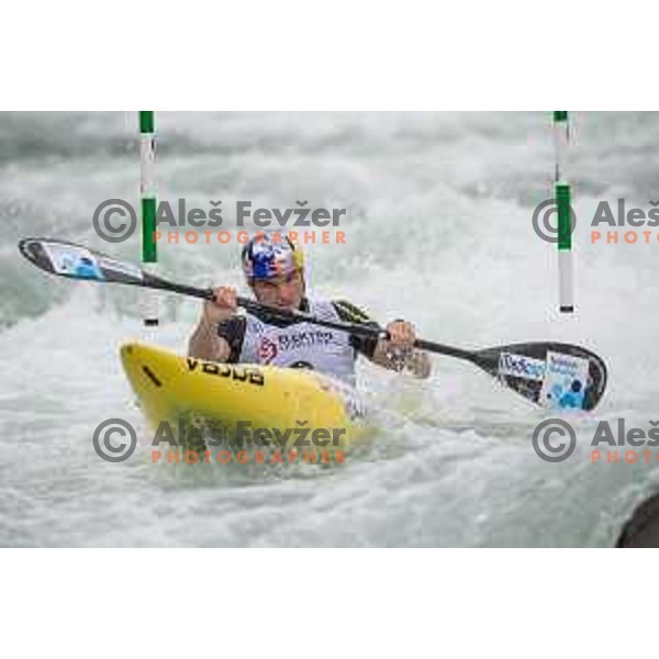 Peter Kauzer in action during European Senior Kayak Championships, Tacen, Slovenia on June 03, 2017