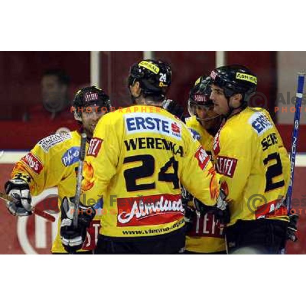 Tropper (44), Werenka at ice-hoceky match Acroni Jesenice- Vienna capitals in 21st round of Ebel league,played in Jesenice (Slovenia) 16.11.2007. Photo by Ales Fevzer 