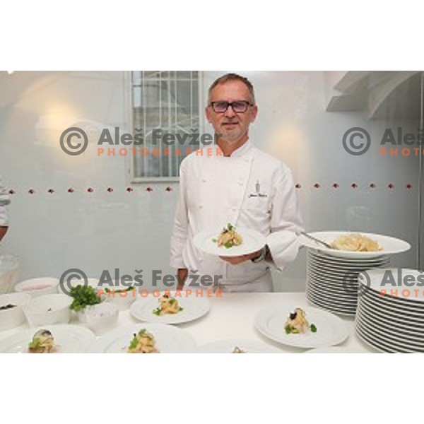 Chef Janez Bratovz (JB Restaurant) at Tour of Slovenia press conference in City museum, Ljubljana on June 14, 2017