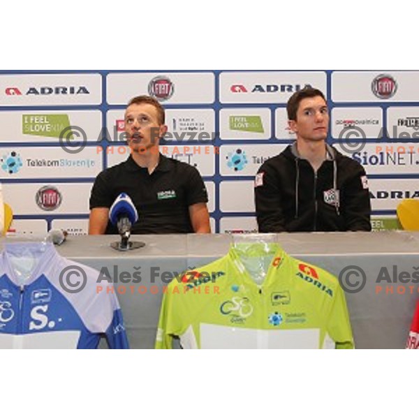 Rafal Majka (POL) and Jan Polanc (SLO) at Tour of Slovenia press conference in City museum, Ljubljana on June 14, 2017