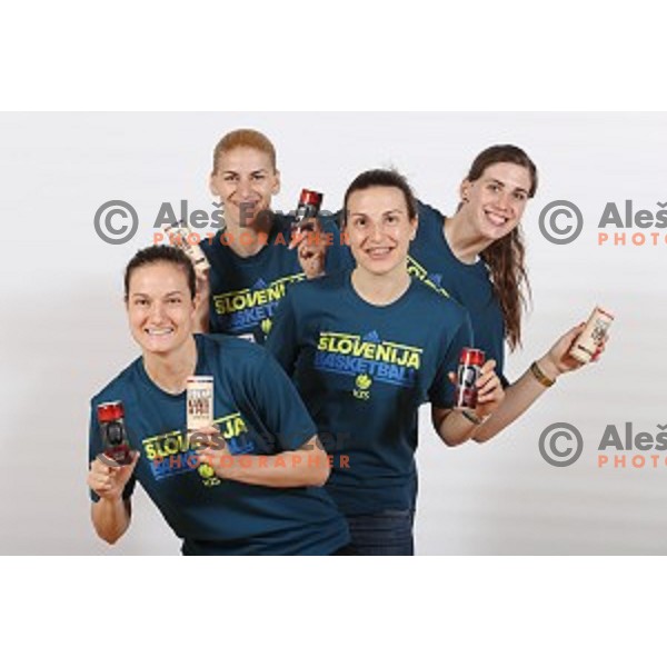 Nika Baric, Maja Erkic, Teja Oblak, Eva Lisec, members of Slovenia Women\'s basketball team at Euroepan Championships in Prague, Czech Republic from 16-25 of June, 2017