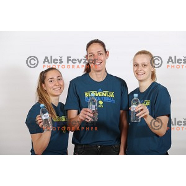 Annamaria Prezelj, Sandra Pirsic, LArisa Ocvirk, members of Slovenia Women\'s basketball team at Euroepan Championships in Prague, Czech Republic from 16-25 of June, 2017