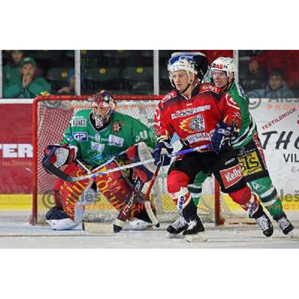 Westlund, Pretnar (14) at ice-hockey match ZM Olimpija-Acroni Jesenice in 22nd round of Ebel league,played in LJUBLJANA (Slovenia) 18.11.2007. ZM Olimpija won 5:4 after shot-out. Photo by Ales Fevzer 