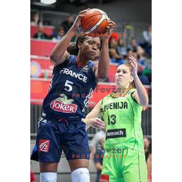 of France in action during basketball match between Slovenia and France at European Women Basketball Championship 2017, played in Arena Kralovka, Prague, Czech Republic on June 16, 2017