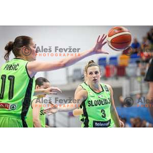 Sandra Pirsic of Slovenia in action during basketball match between Slovenia and France at European Women Basketball Championship 2017, played in Arena Kralovka, Prague, Czech Republic on June 16, 2017