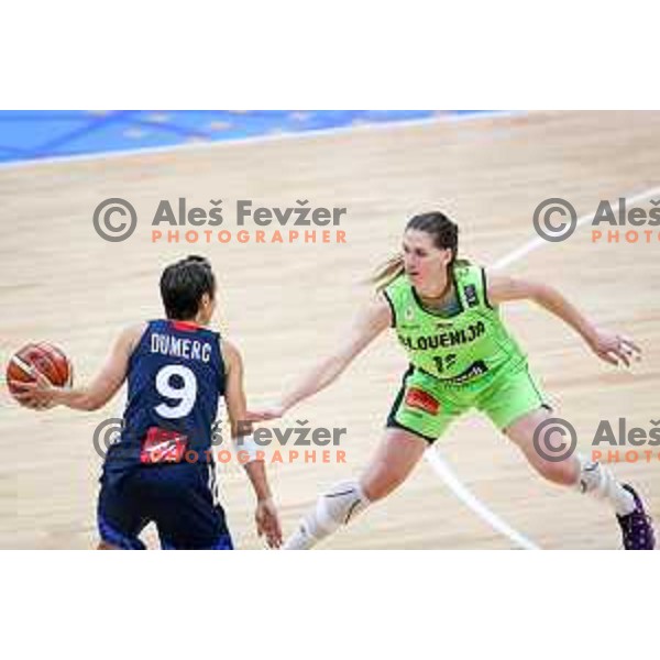 of Slovenia in action during basketball match between Slovenia and France at European Women Basketball Championship 2017, played in Arena Kralovka, Prague, Czech Republic on June 16, 2017