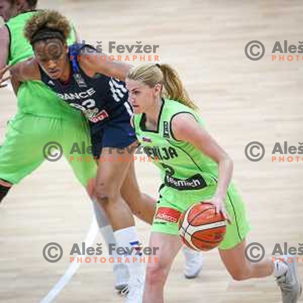  of Slovenia in action during basketball match between Slovenia and France at European Women Basketball Championship 2017, played in Arena Kralovka, Prague, Czech Republic on June 16, 2017