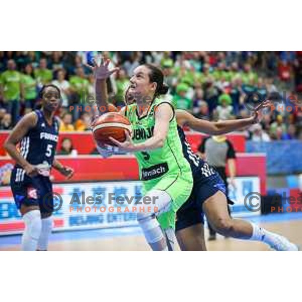 Nika Baric of Slovenia in action during basketball match between Slovenia and France at European Women Basketball Championship 2017, played in Arena Kralovka, Prague, Czech Republic on June 16, 2017