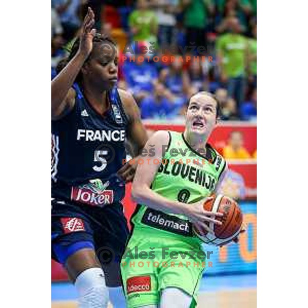 Nika Baric of Slovenia in action during basketball match between Slovenia and France at European Women Basketball Championship 2017, played in Arena Kralovka, Prague, Czech Republic on June 16, 2017