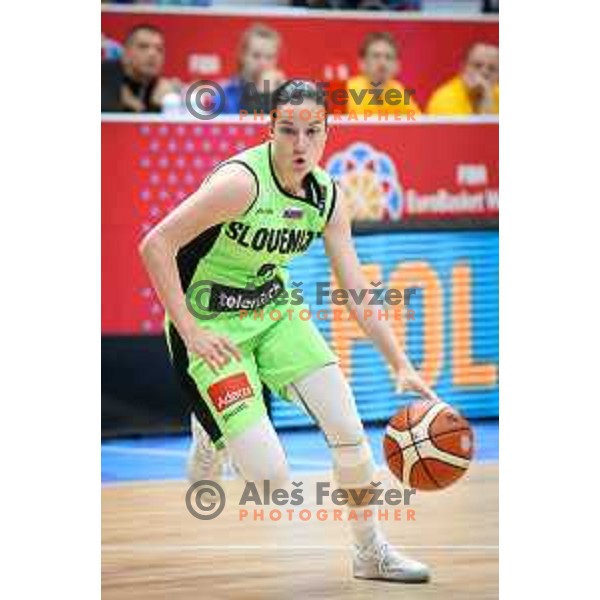 Nika Baric of Slovenia in action during basketball match between Slovenia and France at European Women Basketball Championship 2017, played in Arena Kralovka, Prague, Czech Republic on June 16, 2017