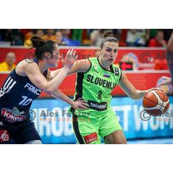 Teja Oblak of Slovenia in action during basketball match between Slovenia and France at European Women Basketball Championship 2017, played in Arena Kralovka, Prague, Czech Republic on June 16, 2017