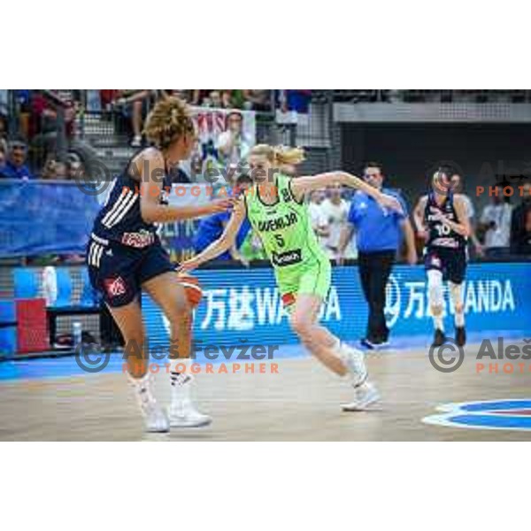 Maja Erkic of Slovenia in action during basketball match between Slovenia and France at European Women Basketball Championship 2017, played in Arena Kralovka, Prague, Czech Republic on June 16, 2017