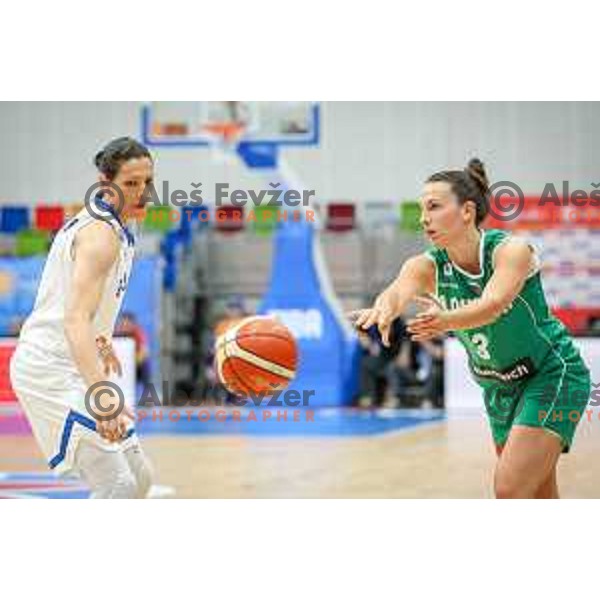 Teja Oblak of Slovenia in action during basketball match between Slovenia and Greece at European Women Basketball Championship 2017, played in Arena Kralovka, Prague, Czech Republic on June 17, 2017