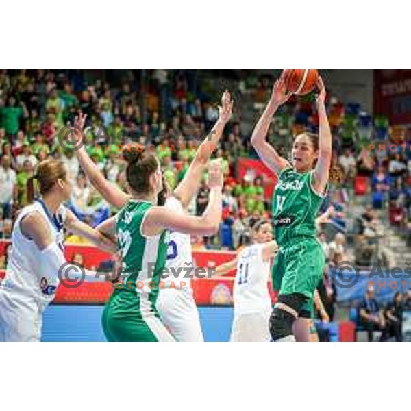 Sandra Pirsic of Slovenia in action during basketball match between Slovenia and Greece at European Women Basketball Championship 2017, played in Arena Kralovka, Prague, Czech Republic on June 17, 2017