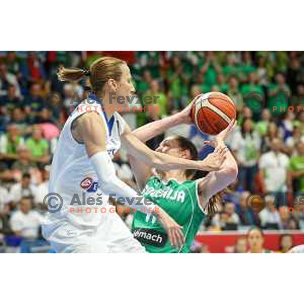 Sandra Pirsic of Slovenia in action during basketball match between Slovenia and Greece at European Women Basketball Championship 2017, played in Arena Kralovka, Prague, Czech Republic on June 17, 2017