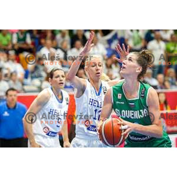 of Slovenia in action during basketball match between Slovenia and Greece at European Women Basketball Championship 2017, played in Arena Kralovka, Prague, Czech Republic on June 17, 2017