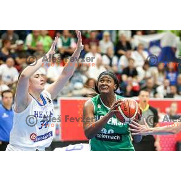 Marie Shante Evans of Slovenia in action during basketball match between Slovenia and Greece at European Women Basketball Championship 2017, played in Arena Kralovka, Prague, Czech Republic on June 17, 2017