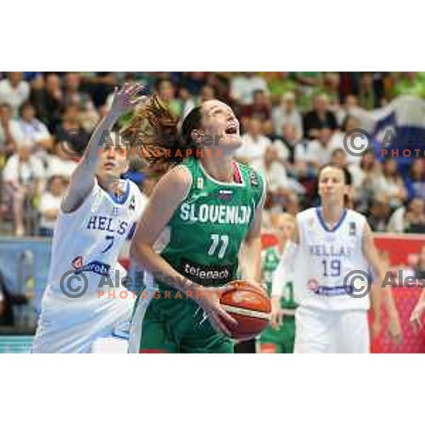 Sandra Pirsic of Slovenia in action during basketball match between Slovenia and Greece at European Women Basketball Championship 2017, played in Arena Kralovka, Prague, Czech Republic on June 17, 2017