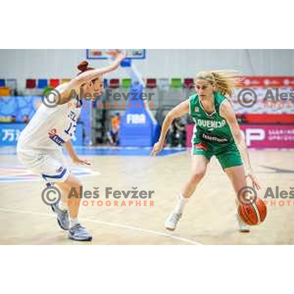 Sandra Pirsic of Slovenia in action during basketball match between Slovenia and Greece at European Women Basketball Championship 2017, played in Arena Kralovka, Prague, Czech Republic on June 17, 2017