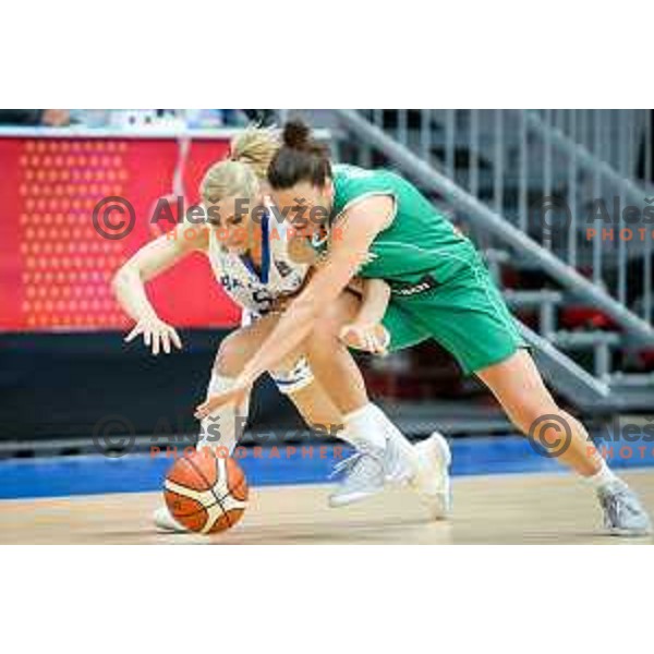 Teja Oblak of Slovenia in action during basketball match between Slovenia and Greece at European Women Basketball Championship 2017, played in Arena Kralovka, Prague, Czech Republic on June 17, 2017