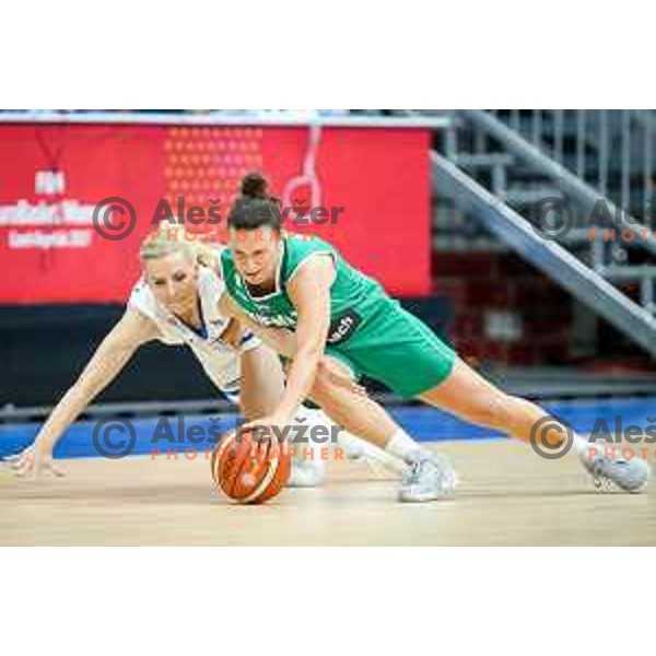 Teja Oblak of Slovenia in action during basketball match between Slovenia and Greece at European Women Basketball Championship 2017, played in Arena Kralovka, Prague, Czech Republic on June 17, 2017