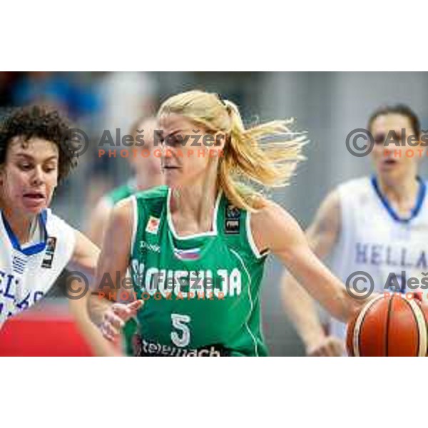 of Slovenia in action during basketball match between Slovenia and Greece at European Women Basketball Championship 2017, played in Arena Kralovka, Prague, Czech Republic on June 17, 2017