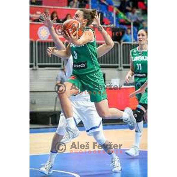Teja Oblak of Slovenia in action during basketball match between Slovenia and Greece at European Women Basketball Championship 2017, played in Arena Kralovka, Prague, Czech Republic on June 17, 2017