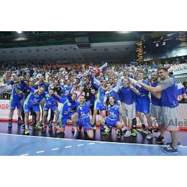 in action during Euro 2018 Qualifiers handball match between Slovenia and Portugal in Bonifika Hall, Koper, Slovenia on June 17, 2017