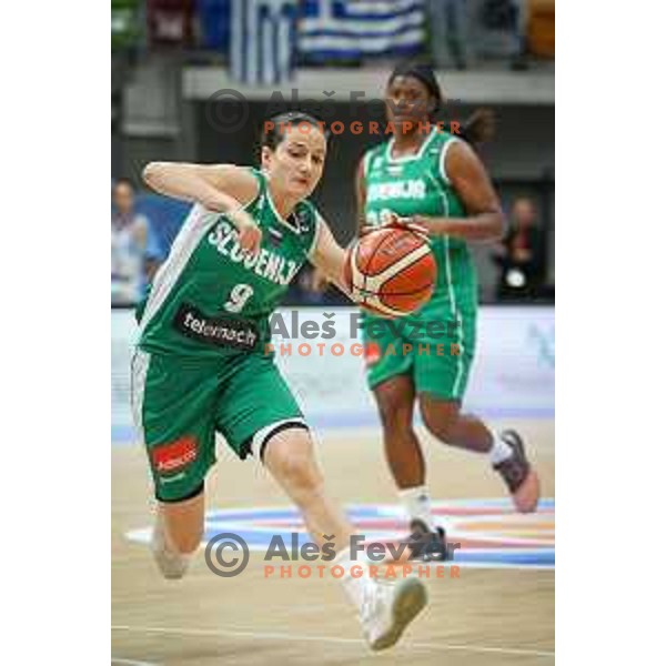 Nika Baric of Slovenia in action during basketball match between Slovenia and Greece at European Women Basketball Championship 2017, played in Arena Kralovka, Prague, Czech Republic on June 17, 2017