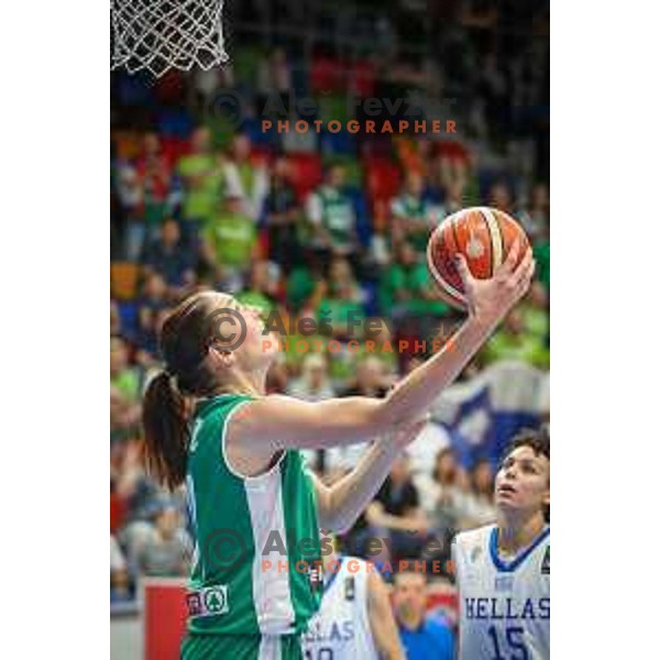of Slovenia in action during basketball match between Slovenia and Greece at European Women Basketball Championship 2017, played in Arena Kralovka, Prague, Czech Republic on June 17, 2017