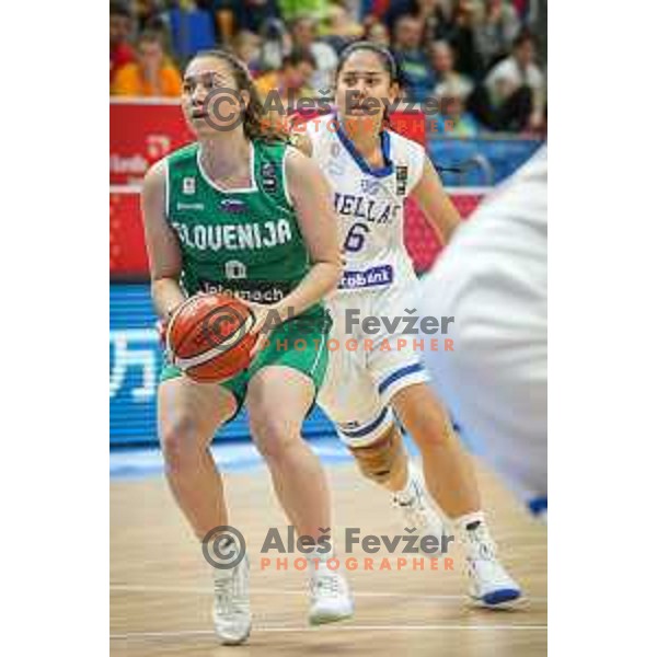 Annamaria Prezelj of Slovenia in action during basketball match between Slovenia and Greece at European Women Basketball Championship 2017, played in Arena Kralovka, Prague, Czech Republic on June 17, 2017