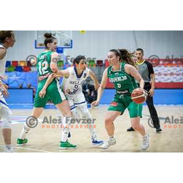 Annamaria Prezelj of Slovenia in action during basketball match between Slovenia and Greece at European Women Basketball Championship 2017, played in Arena Kralovka, Prague, Czech Republic on June 17, 2017
