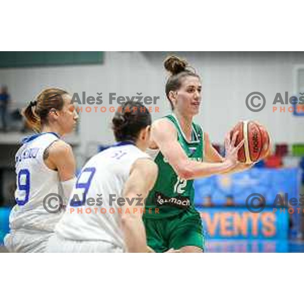 Eva Lisec of Slovenia in action during basketball match between Slovenia and Greece at European Women Basketball Championship 2017, played in Arena Kralovka, Prague, Czech Republic on June 17, 2017