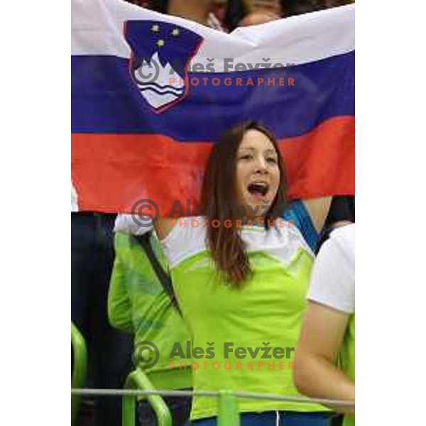 Anja Klinar of Slovenia in action during Olympic handball tournament match between Slovenia and Sweden in Barra Olympic Park at Rio de Janeiro 2016 Olympic games , Brasil on August 12 , 2016