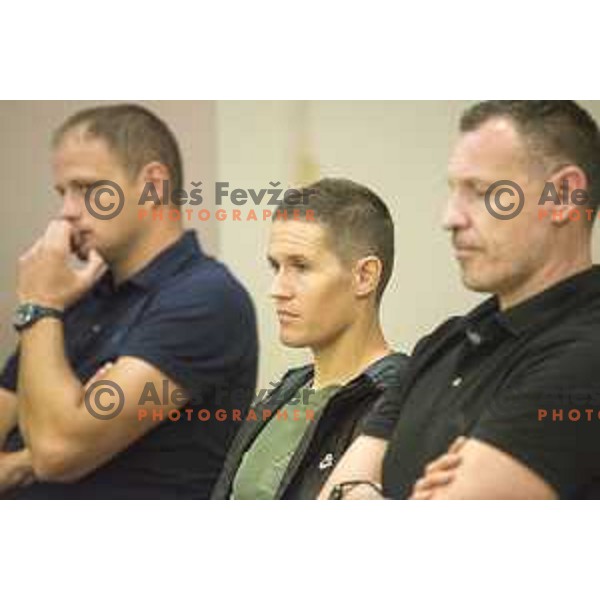 Raso Nesterovic and Jaka Lakovic during KZS press conference held in Ljubljana, on June 29th, 2017