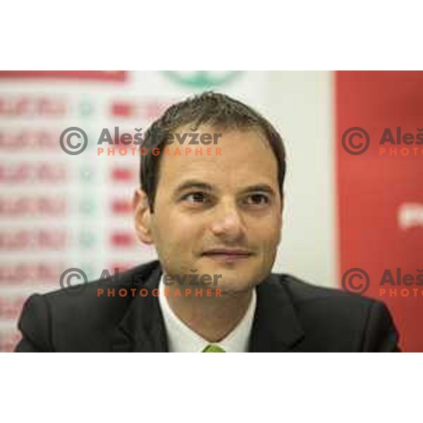 Matevz Zupancic during the Union Olimpija press conference in held in Arena Stozice, Ljubljana, on July 4th, 2017