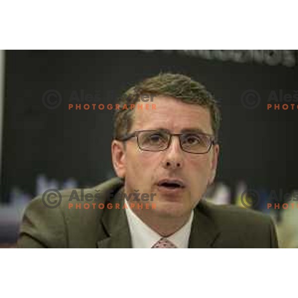 Jani Moderndorfer during the Union Olimpija press conference in held in Arena Stozice, Ljubljana, on July 4th, 2017