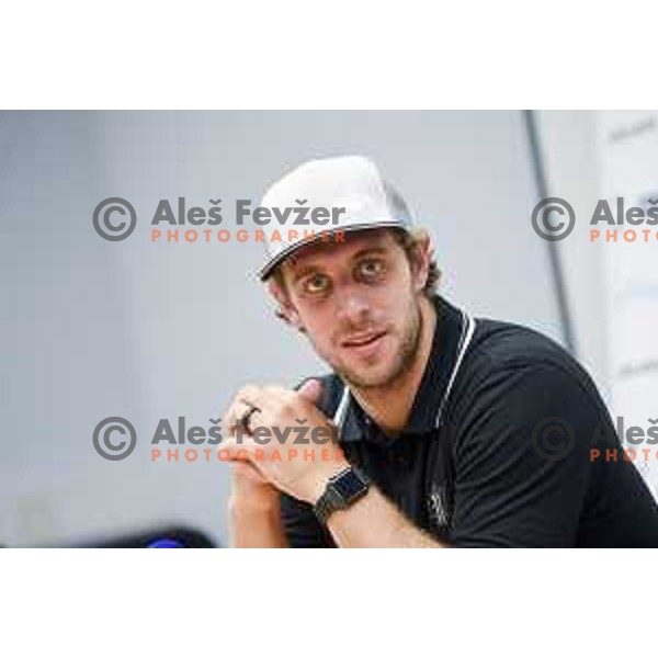 Anze Kopitar of LA Kings during his summer camp for young ice-hockey players in Bled Ice Hall, Slovenia on July 6, 2017