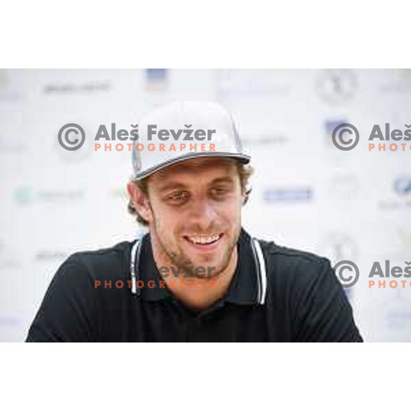 Anze Kopitar of LA Kings during his summer camp for young ice-hockey players in Bled Ice Hall, Slovenia on July 6, 2017