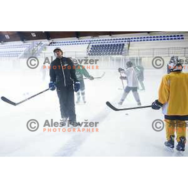 Anze Kopitar of LA Kings during his summer camp for young ice-hockey players in Bled Ice Hall, Slovenia on July 6, 2017