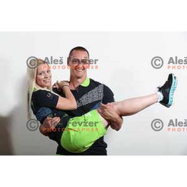 Acrobatic rock&roll dancers Tina Rabic and Franci Pevc of Team Slovenia for World Games in Wroclaw, Poland 2017 at press conference in SOIC, Ljubljana on July 17, 2017