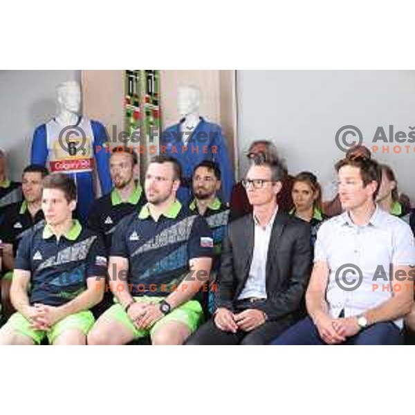 Iztok Cop and members of Team Slovenia for World Games in Wroclaw, Poland 2017 at press conference in SOIC, Ljubljana on July 17, 2019